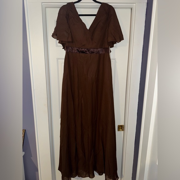 NWT Women's Brown Chiffon Bridesmaid Dress - Picture 3 of 7